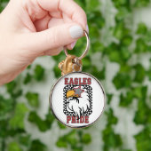 Red Glitter Eagles Pride Game Day Fan Gear-knop Sleutelhanger (Hand)