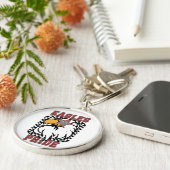 Red Glitter Eagles Pride Game Day Fan Gear-knop Sleutelhanger (Zijkant)