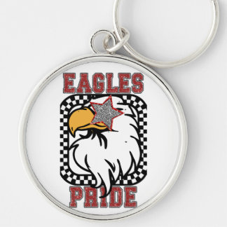 Red Glitter Eagles Pride Game Day Fan Gear-knop Sleutelhanger