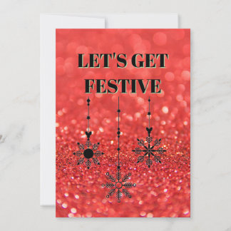 Red glitter effect background,Christmas snowflakes Kaart