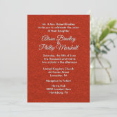 Red Glitter en Bow Wedding Invitation 5"x 7" Kaart (Staand voorkant)