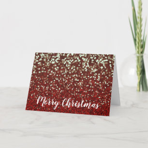 Red Glitter en Bright Lights kerstkaart Kaart