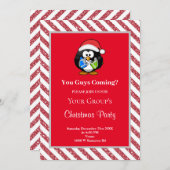 Red Glitter Framed Funny Kerstparty Kaart (Voorkant / Achterkant)