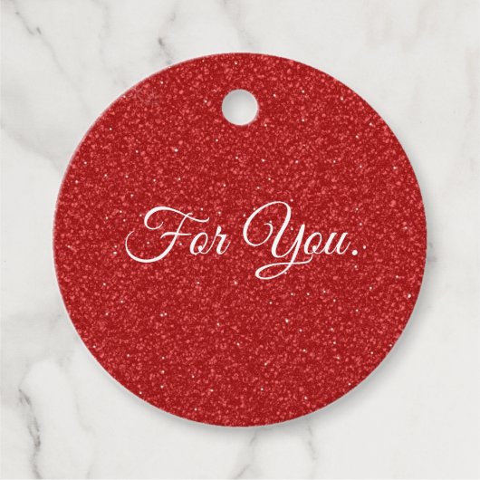 Red Glitter Gift Label (Voorkant)