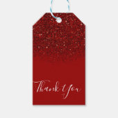 Red Glitter Glam Sparkle Elegant Chique Party Favo Cadeaulabel (Voorkant)
