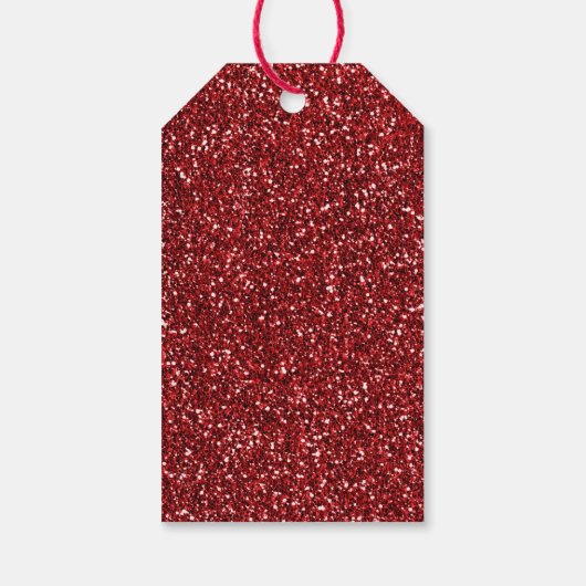 Red Glitter Glitz Cadeaulabel (Achterkant)