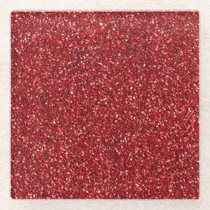 Red Glitter Glitz Glazen Onderzetter