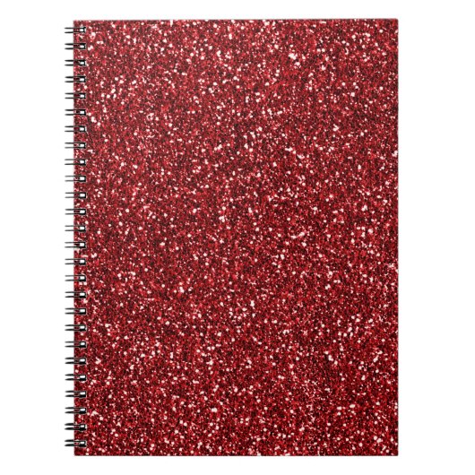Red Glitter Glitz Notitieboek (Voorkant)