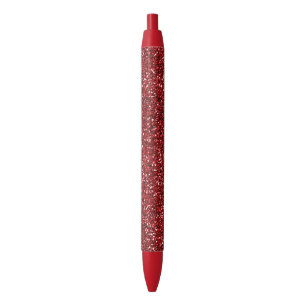 Red Glitter Glitz Zwarte Inkt Pen