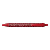 Red Glitter Glitz Zwarte Inkt Pen (Achterkant)