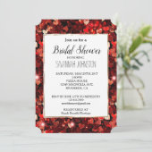 Red Glitter Hearts Kaart (Staand voorkant)