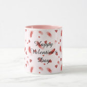 Red Glitter Hearts Streaks Valentine's Day Mok (Midden)