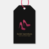 Red Glitter Heels Boutique Mode Zwart Cadeaulabel (Achterkant)