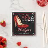 Red Glitter High Heels | Vijftig jaar en feestdag Servet (Insitu)