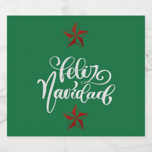 Red Glitter kerstster Bier Etiket (Enkel label)