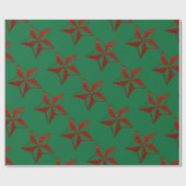 Red Glitter kerstster Cadeaupapier (Vlak)