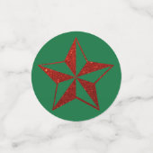 Red Glitter kerstster Confetti (Kleine voorkant)