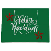 Red Glitter kerstster Groot Cadeauzakje