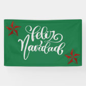 Red Glitter kerstster Spandoek (Horizontaal)