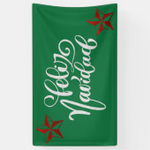 Red Glitter kerstster Spandoek (Verticaal)