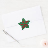 Red Glitter kerstster Ster Sticker (Envelop)