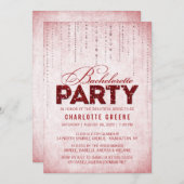 Red Glitter Kijk Bachelorette Kaart (Voorkant / Achterkant)