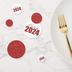 Red Glitter Klasse van 2024 Confetti