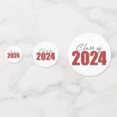 Red Glitter Klasse van 2024 Confetti (Voorkanten)