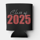Red Glitter Klasse van 2025 Blikjeskoeler (Achterkant)