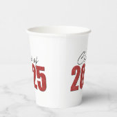 Red Glitter Klasse van 2025 Papieren Bekers (Rechts)