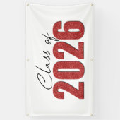Red Glitter Klasse van 2026 Spandoek (Verticaal)