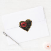 Red Glitter Lipcolor Love Hart Sticker (Envelop)