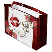 Red Glitter Lipstick en Rozen - Hartelijk dank Groot Cadeauzakje (Achterkant Gekanteld)