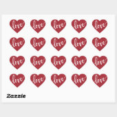 Red Glitter Love Heart | VALENTIJNSE Hart Sticker (Vel)