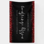 Red Glitter Merry kerstnaam Black Spandoek (Verticaal)