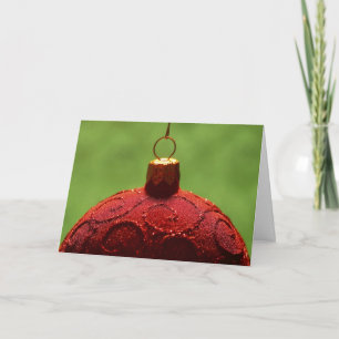 Red Glitter Ornament Kerstmis Kaart