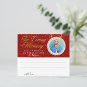 Red Glitter Photo Share a Memory Funeral Kaart (Staand voorkant)