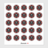 Red Glitter Poker Chip Casino Weddenschap 3cm Sticker (Vel)
