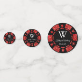 Red Glitter Poker Chip Casino Wedding Confetti (Voorkanten)
