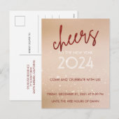 Red Glitter Proost op de uitnodiging voor het nieu (Voorkant / Achterkant)