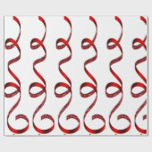 Red Glitter Ribbon Kerstmis Vakantie Wrapping Cadeaupapier (Vlak)