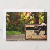 Red Glitter Script Bah Humbug-kerstkaart (Voorkant)