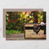 Red Glitter Script Bah Humbug-kerstkaart (Voorkant / Achterkant)