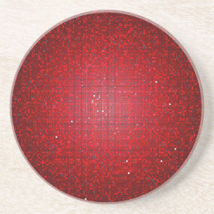 Red Glitter Sequin Disco Glitz Pattern Onderzetter