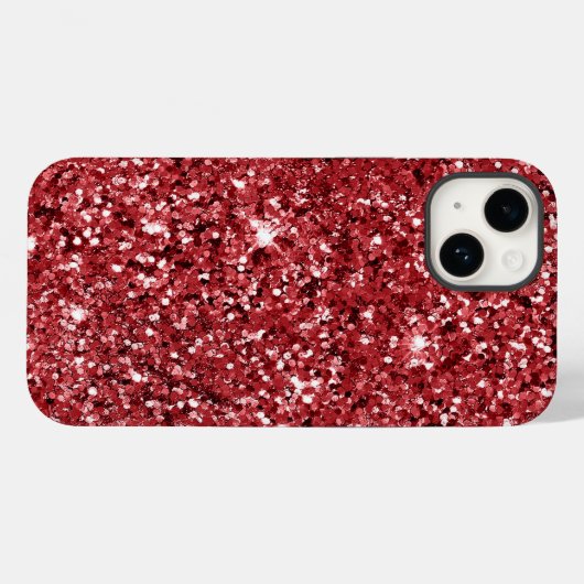 Red Glitter Sparkle Case-Mate iPhone Case (Achterkant (horizontaal))