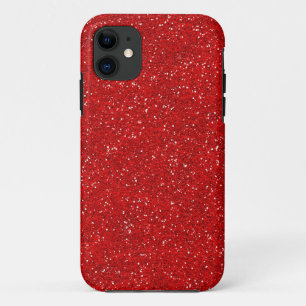 Red Glitter Sparkle Graphic Art Pattern Design iPhone 11 Hoesje