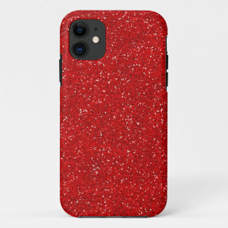 Red Glitter Sparkle Graphic Art Pattern Design iPhone 11 Hoesje