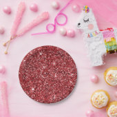 Red Glitter Sparkle Papieren Bordje (Feest)