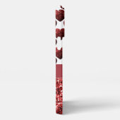 Red Glitter sparkles Hearts Monogram iPhone Hoesje (Rechterkant)