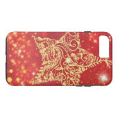 Red Glitter Star Festival Case-Mate iPhone Case (Achterkant (Horizontaal))